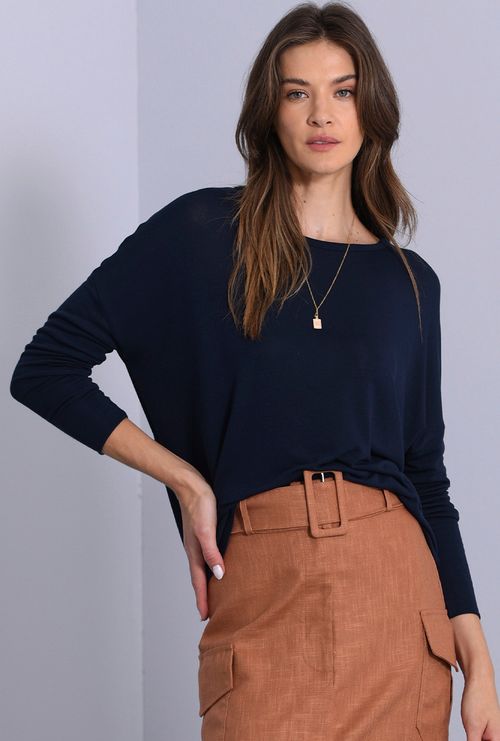 Blusa New Badajoz em Modal Ampla Marinho