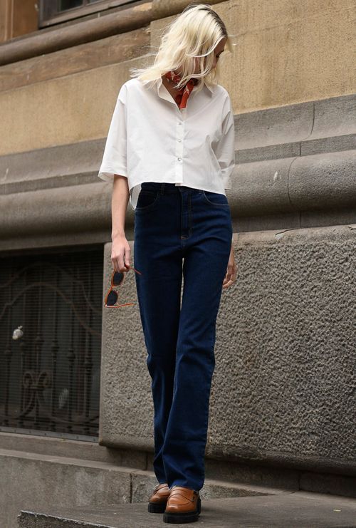 Calça Jeans Reta Slim Atena Azul Escuro