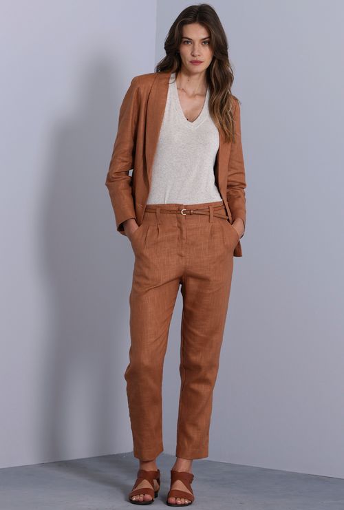 Blazer Aguiera Gola Smoking Marrom