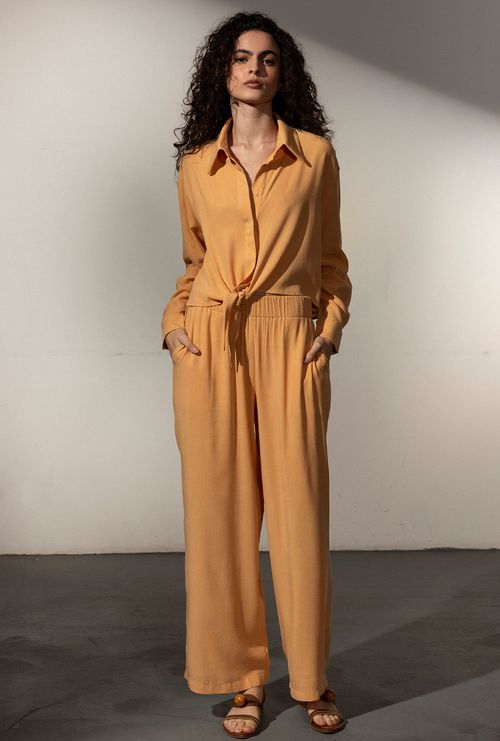 Calça Arad Cós Franzido Bege