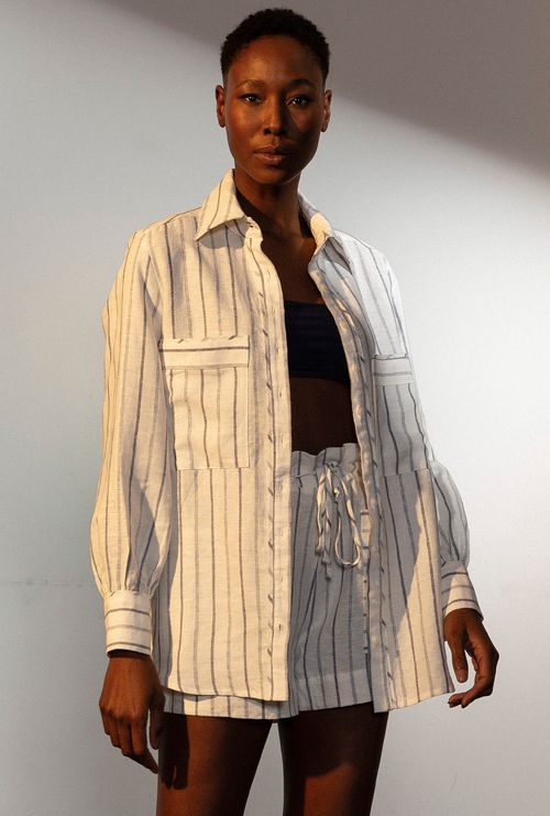 Camisa Alonissos  Listra Azul