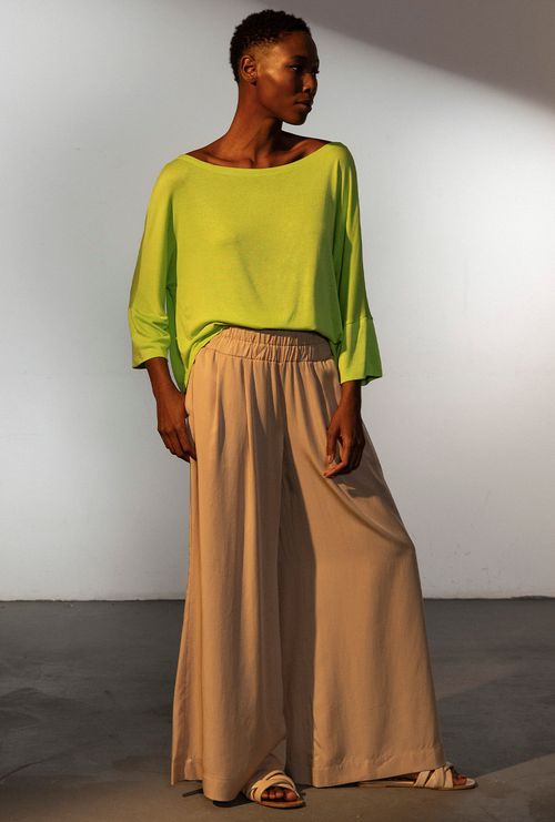 Blusa Organi Malha Tricot Certificado Verde Limão