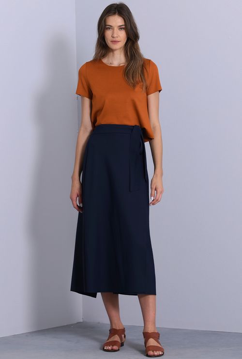 Blusa la mona em malha estruturada de viscose ocre