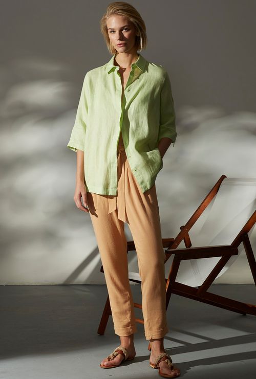 Camisa Spargi 100% Cambraia Linho Verde Claro