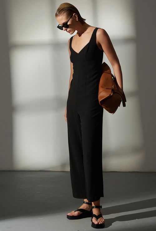 Macacão La Palma Viscose Estonada Preto