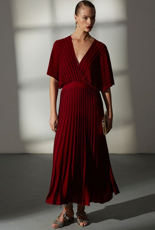 Vestido Antilhas Listra Bordeaux