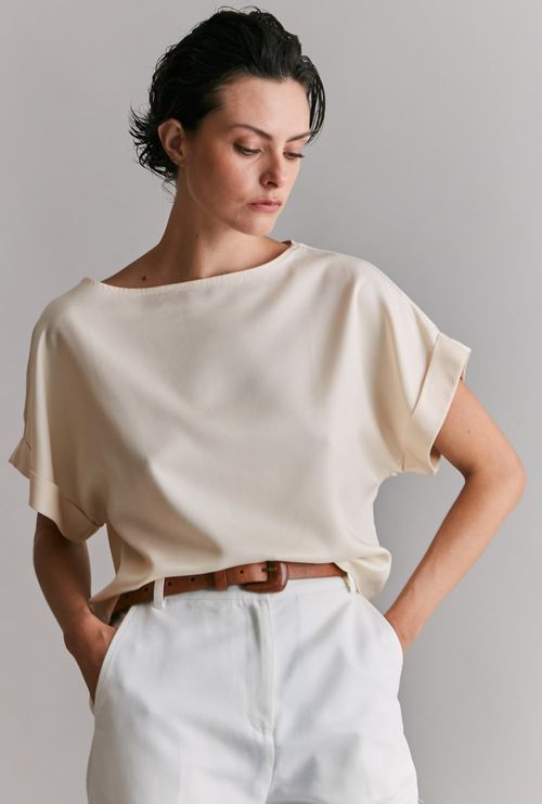 Blusa Ancara 100%  lyocell vanila