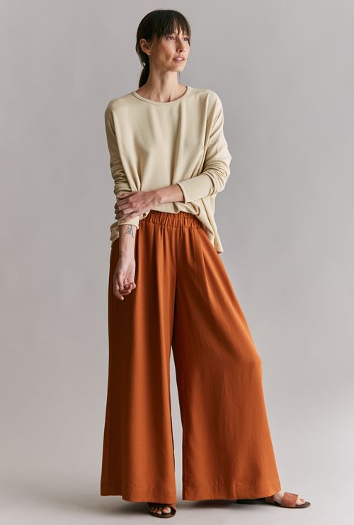 Calça Kalyves Lyocell Pantalona Terracota