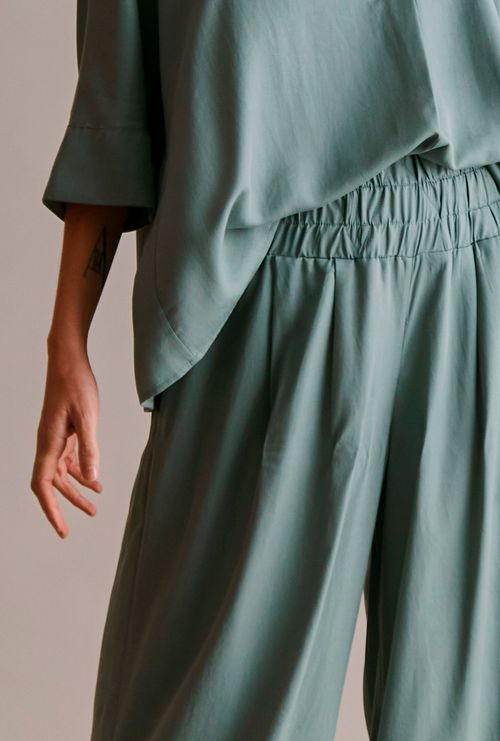 Calça Kalyves Lyocell Pantalona Verde Menta