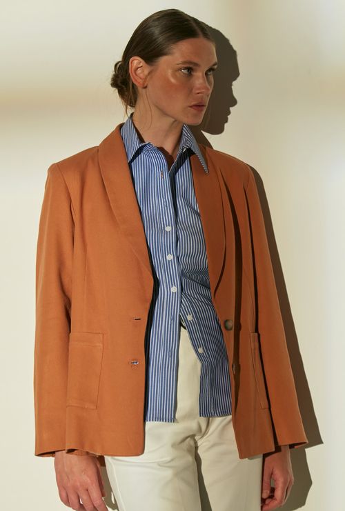 Blazer com Bolso Sobreposto Comores Marrom