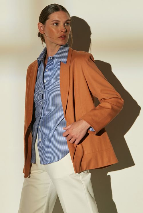 Blazer com Bolso Sobreposto Comores Marrom