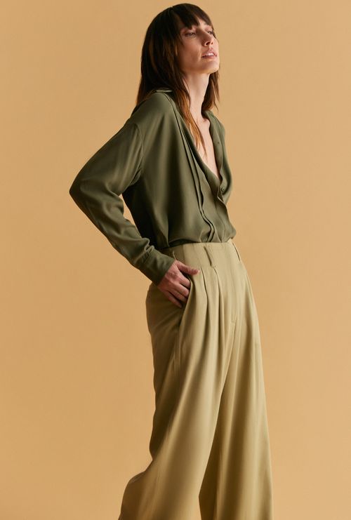 Calça pantalona Rusty verde musgo