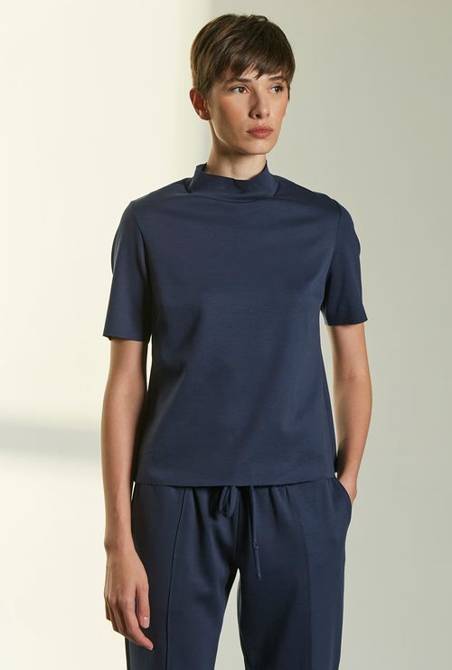 Blusa Bolama Gola Alta Marinho