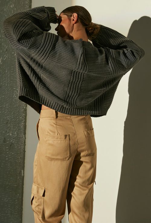 Cardigan Bougainville cinza