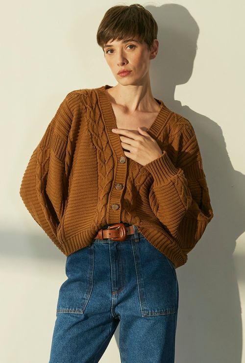 Cardigan Bougainville caramelo