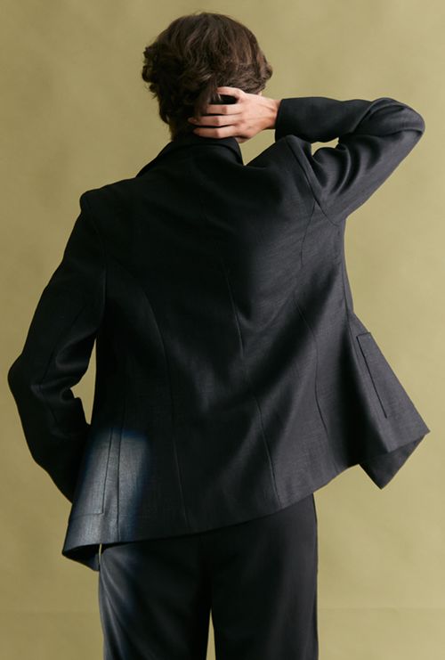 Blazer Aguiera Gola Smoking Preto