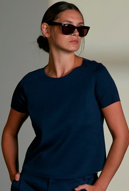 Blusa La Mona Lyocell Marinho