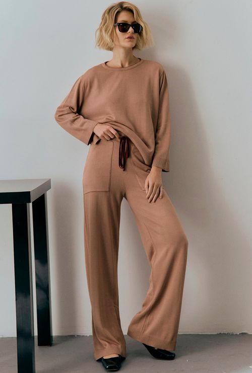 Calça Amorgos Tricot Cordão Rose