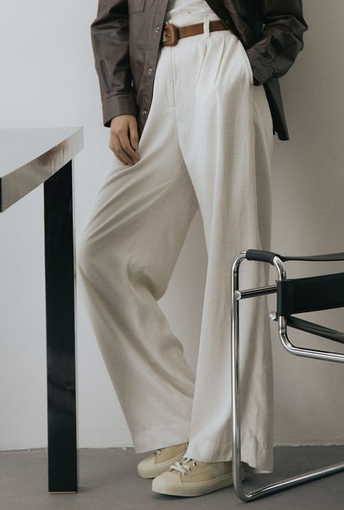 Calça pantalona Rusty natural