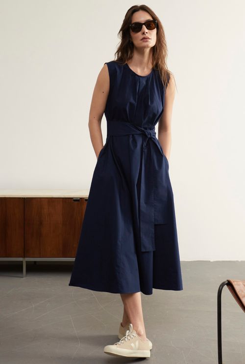 Vestido midi evase tortuga marinho