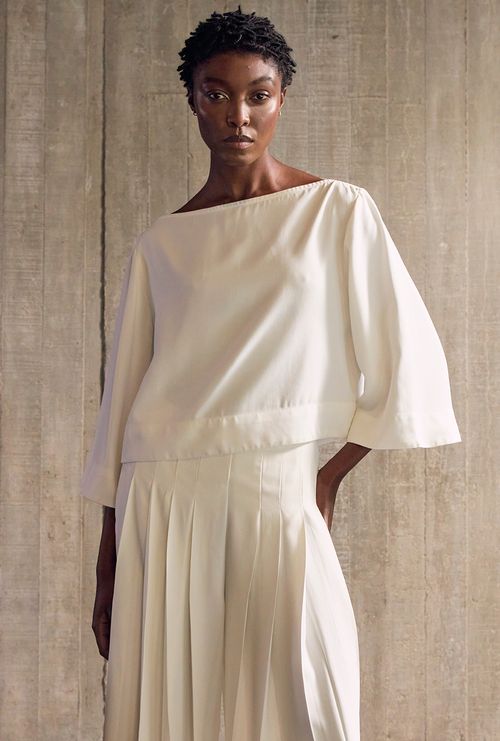 Blusa Cals Crepe Patou Off White