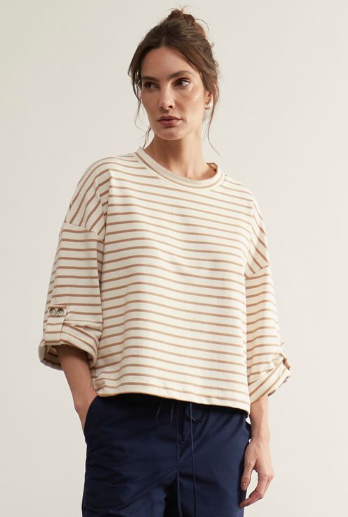 Blusa Croacia Listra Caramelo
