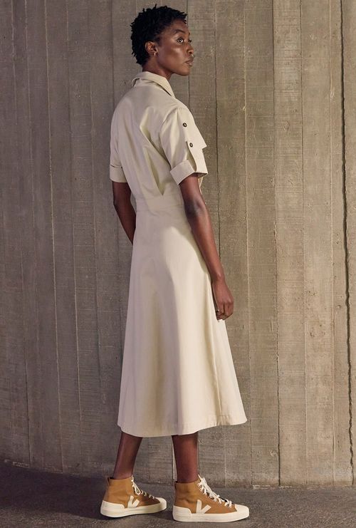 Vestido Midi Transpassado Chequia Gelo