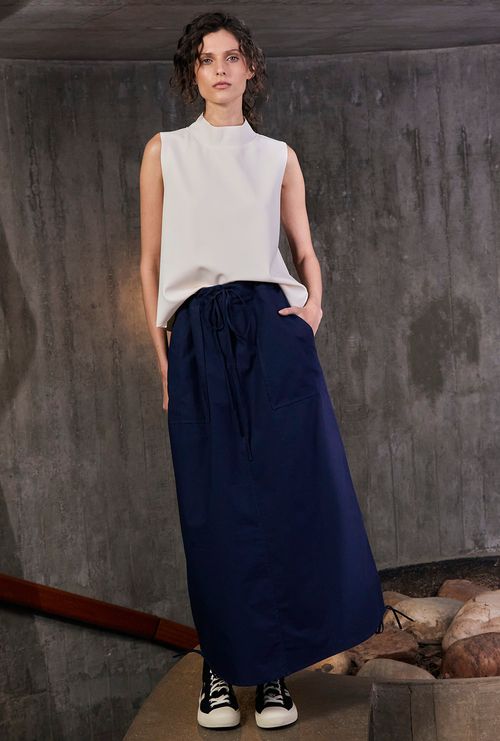 Saia Longuete com Elastico na Lateral Cantau Marinho