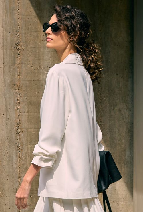 Blazer Carimata Crepe Patou Off White