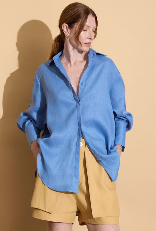 Camisa Oversized Cuba Azul Jeans