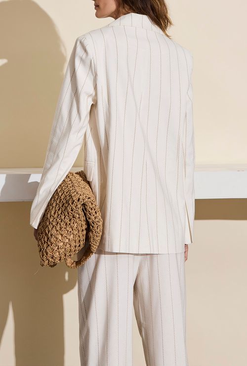 Blazer Oversized Catanduane Listra Caramelo