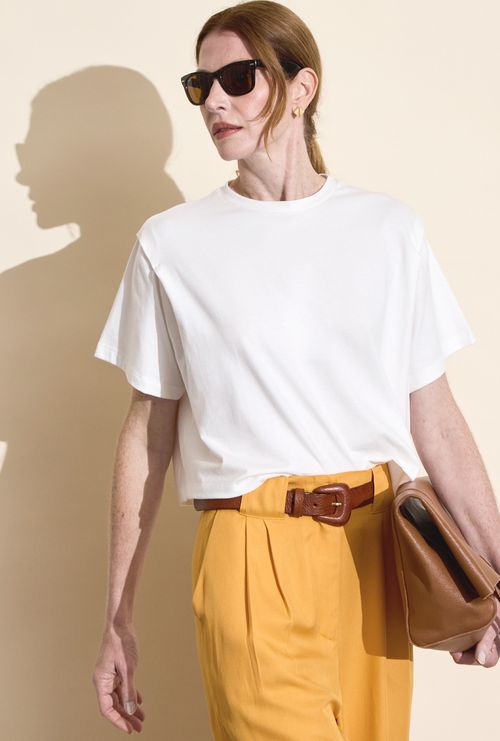 Tshirt Ampla Cropped Crimeia Off White