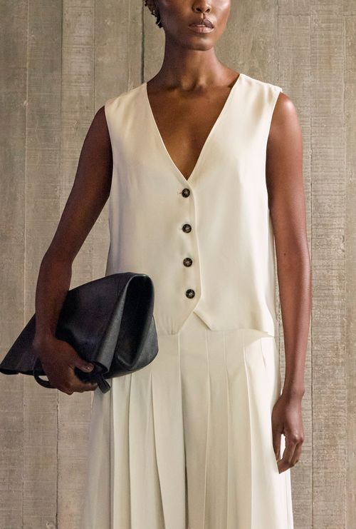 Colete Alfaiataria Campbell Crepe Patou Off White