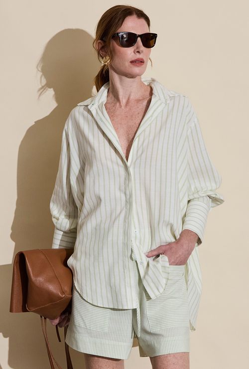 Camisa Oversized Caulker Listra Verde
