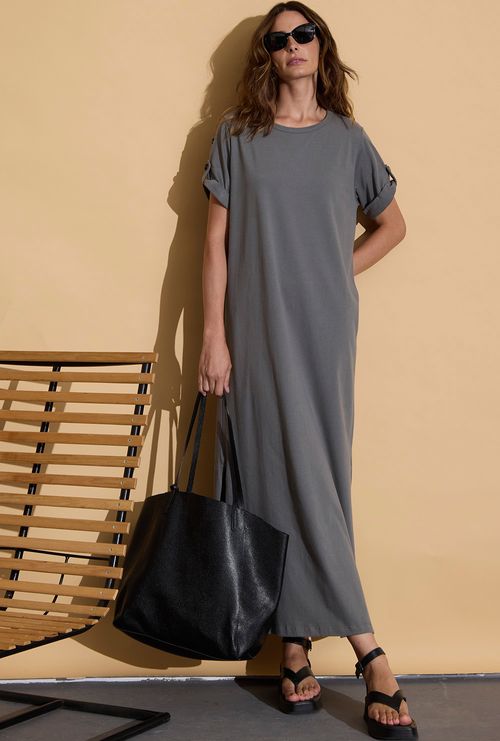 Vestido T-shirt Cesciatto Cinza