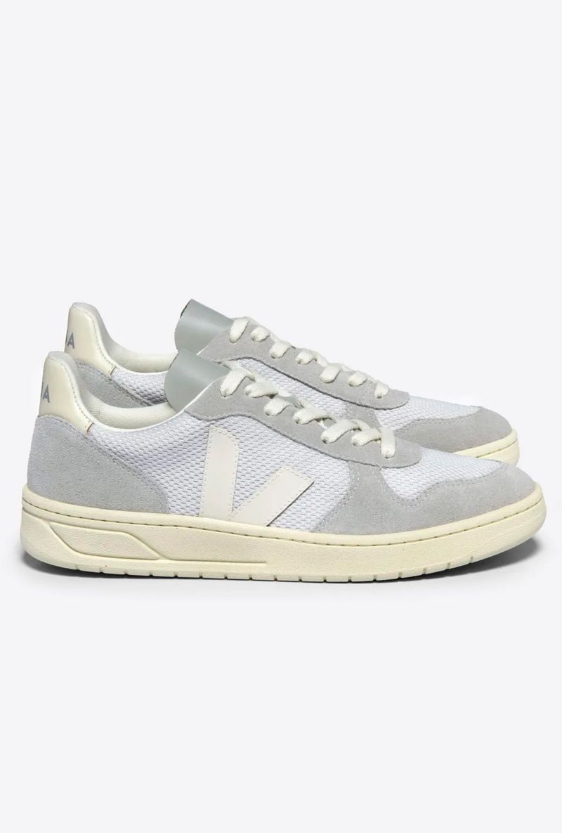 Tenis-Veja-V-10-Alveomesh-Light-Grey-Pierre---frente