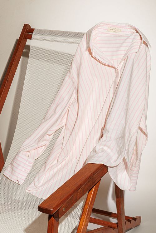 Camisa oversized caulker listra rosa