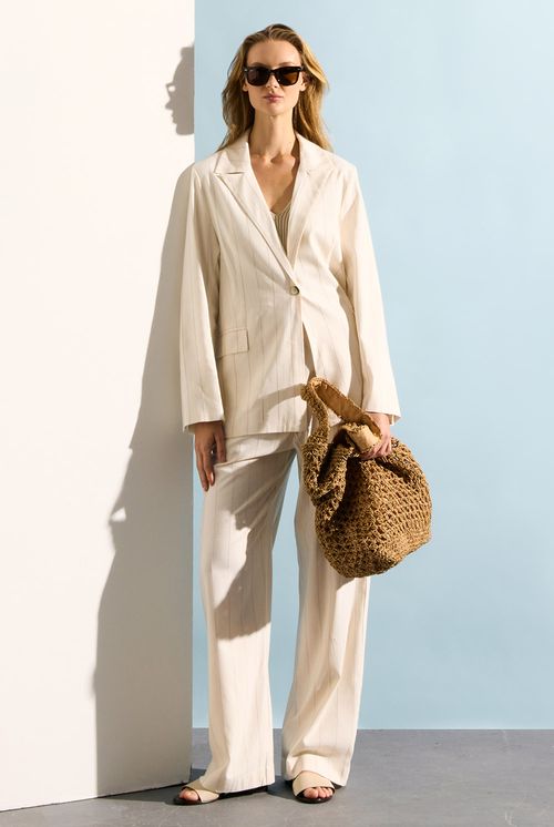 Blazer oversized catanduane listra natural
