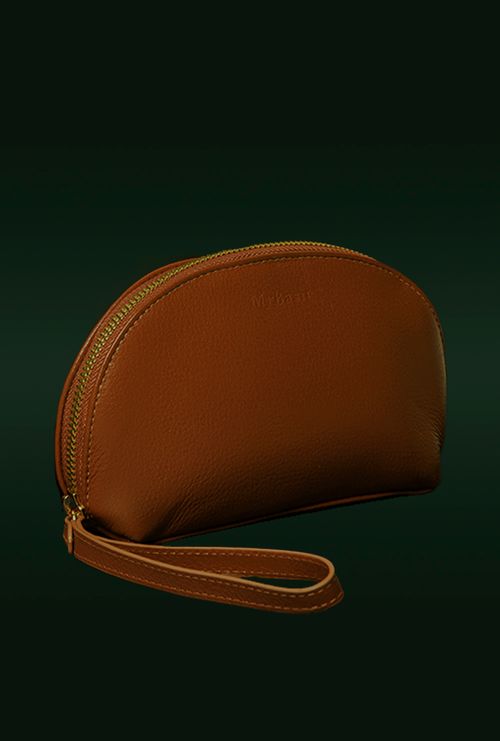 Necessaire em Couro Pequena Royale Caramelo