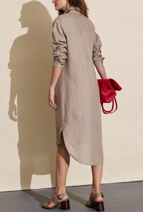 Chemise anadia 100% linho com fendas laterais fendi