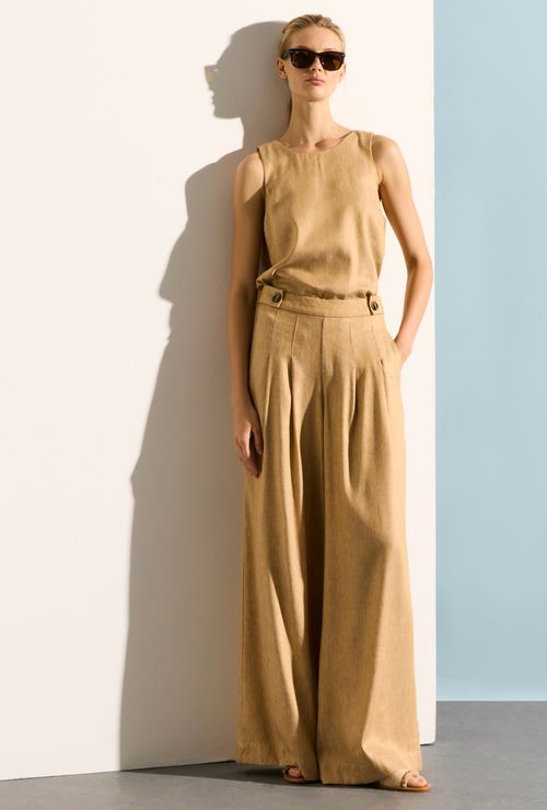 Calca Pantalona Choi Bege