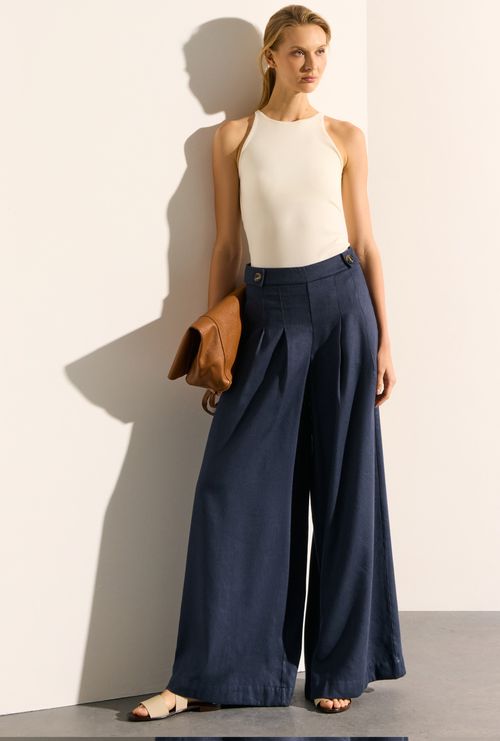 Calca Pantalona Choi Marinho