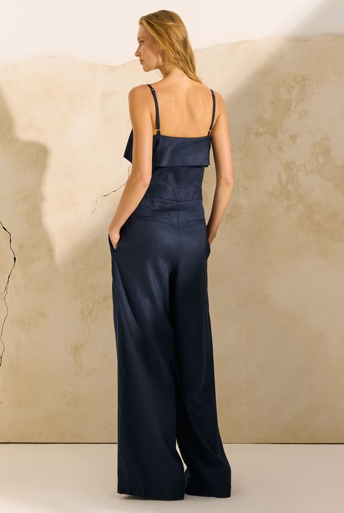 Macacao Pantalona com Pala Carousa Marinho