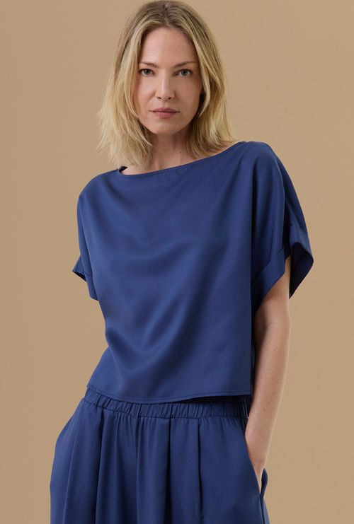 Blusa Ancara 100%  Lyocell Marinho