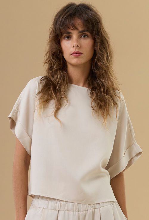 Blusa ancara 100%  lyocell areia