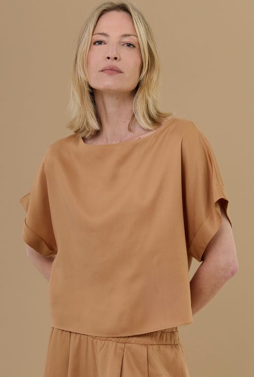 Blusa Ancara 100%  Lyocell Bege