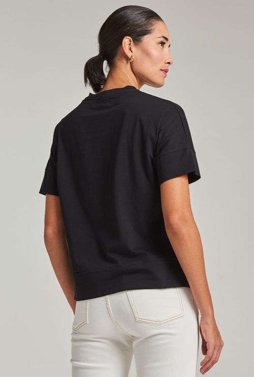 T-Shirt Elmali Preto