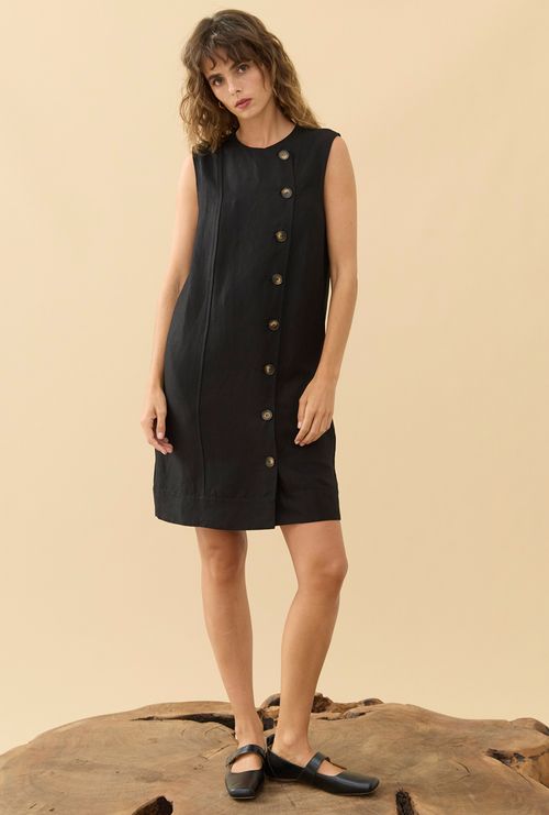 Vestido Transpassado Estônia Preto