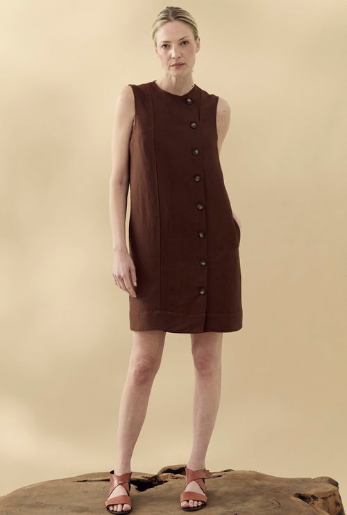 Vestido Transpassado Estônia Marrom