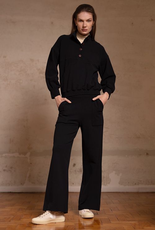 Calça Reta Delarof Preto